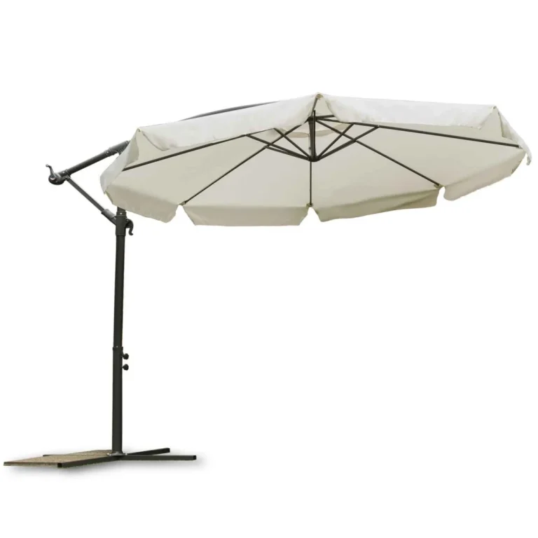 Sklopivi Vrtni Suncobran, 8 Segmenata, Bež, 350 Cm 7
