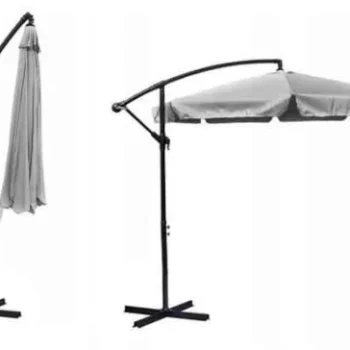 Sklopivi Vrtni Suncobran, 8 Segmenata, Sivi, 350 Cm 10
