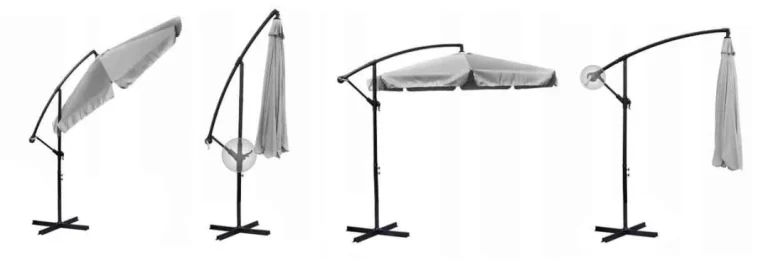 Sklopivi Vrtni Suncobran, 8 Segmenata, Sivi, 350 Cm 10