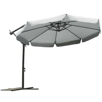 Sklopivi Vrtni Suncobran, 8 Segmenata, Sivi, 350 Cm 5