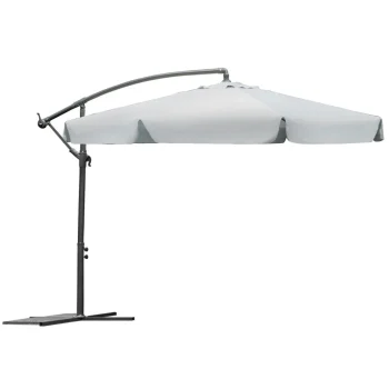 Sklopivi Vrtni Suncobran, 8 Segmenata, Sivi, 350 Cm 7