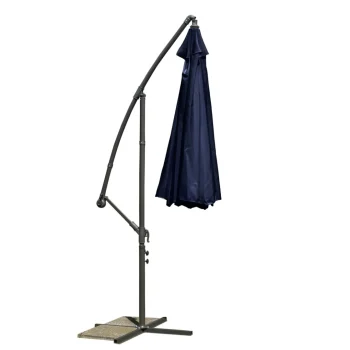 Sklopivi Vrtni Suncobran, 8 Segmenata, Tamnoplava Boja, 350 Cm 4