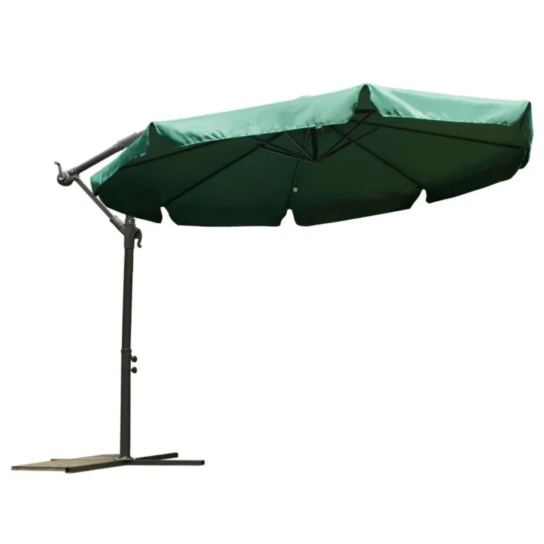 Sklopivi Vrtni Suncobran, 8 Segmenata, Zeleni, 350 Cm 5