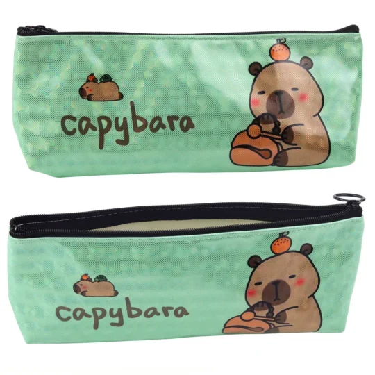 Školska Pernica Capybara Metalik Svjetlucavo Zelena 1