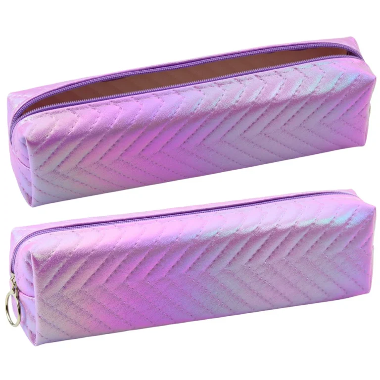 Školska Pernica Organizator Holografska, Riblja Kost, Ljubičasta 21x6cm 1