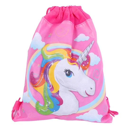 Školska Torba Za Cipele Gimnastičko Odijelo Dugini Jednorog Roza 35x27 Cm 1