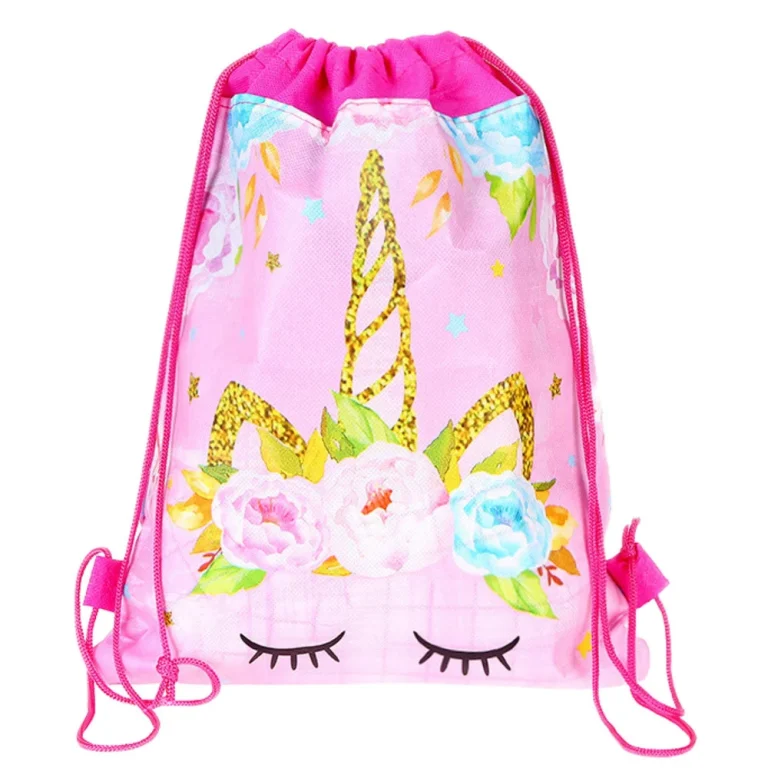 Školska Torba Za Cipele Gimnastika Jednorog Cvijeće Roza 35x27cm 1