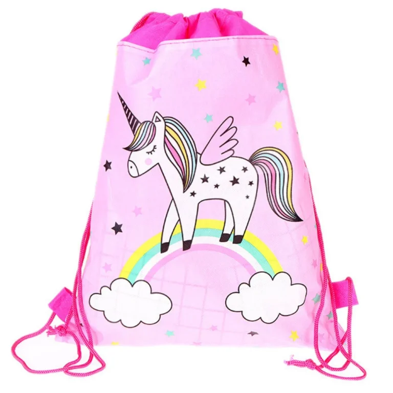 Školska Torba Za Cipele Jednorog Dugino Odijelo Za Gimnastiku Roza 35x27cm 1