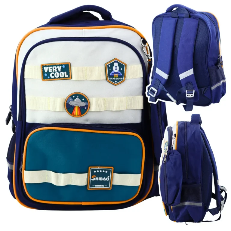Školski Ruksak Space Patches S Pernicom Tamnoplavi 16l 4