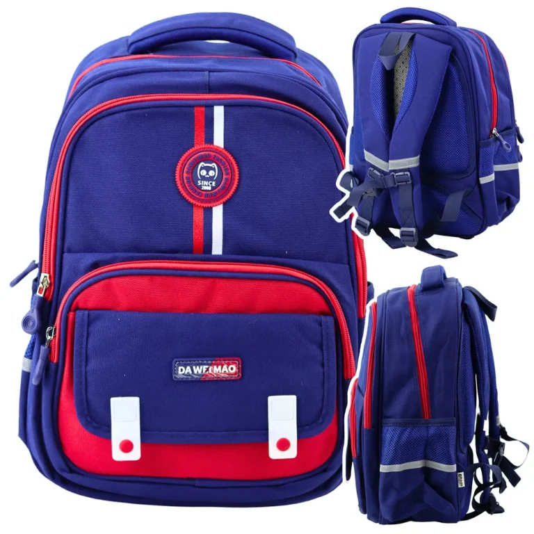 Školski Ruksak S Remenom Za Prsa, Tamnoplavi, Crveni, 20 L, 38 Cm 4