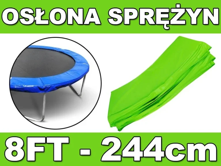 Skyramiz Zelena Zaštitna Ogrlica S Oprugom Za Vrtni Trampolin 244 Cm / 8 Stopa 1