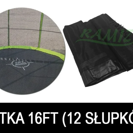 Skyramiz Crna Zaštitna Mreža Za Vrtni Trampolin 487 Cm/16 Stopa S 12 Tunela S Stupovima 1