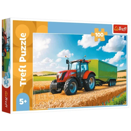 Slagalica 100 Poljoprivredni Strojevi Traktor S Prikolicom Trefl 16494 1