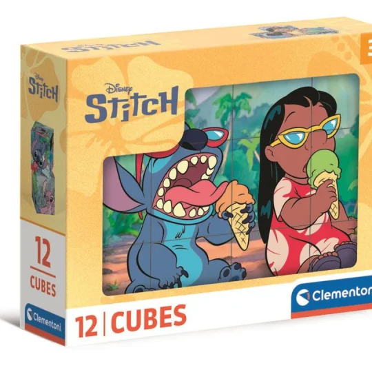 Slagalica 12 Kockastih Blokova Disney Stitch Clementoni 41347 1