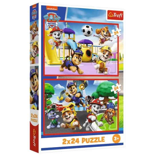 Slagalica 2x24 Dan Igre Sa Psom Paw Patrol Trefl 34434 1