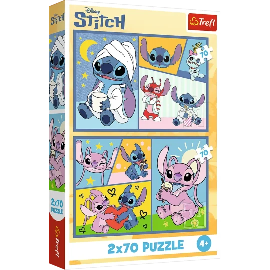 Slagalica 2x70 Nema Dosade Sa Stitchom Disney Lilo Stitch Trefl 34444 1