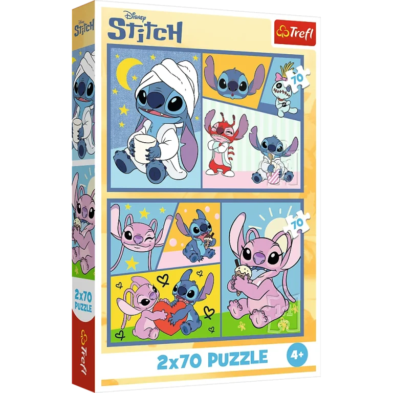 Slagalica 2x70 Nema Dosade Sa Stitchom Disney Lilo Stitch Trefl 34444 1