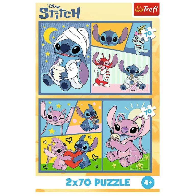 Slagalica 2x70 Nema Dosade Sa Stitchom Disney Lilo Stitch Trefl 34444 4