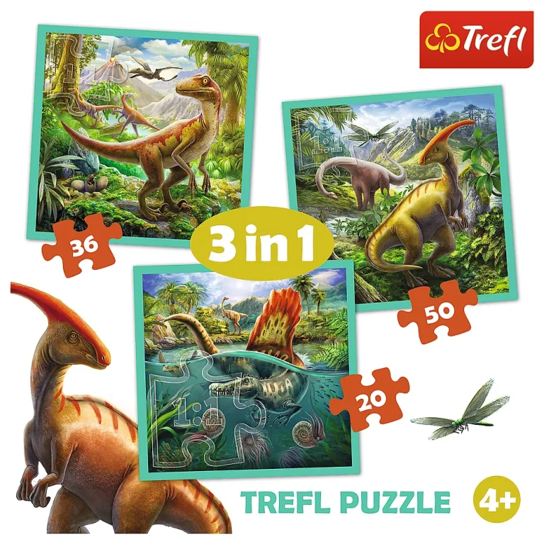 Slagalica 3 U 1 Nevjerojatni Svijet Dinosaura, Trefl 34837 5
