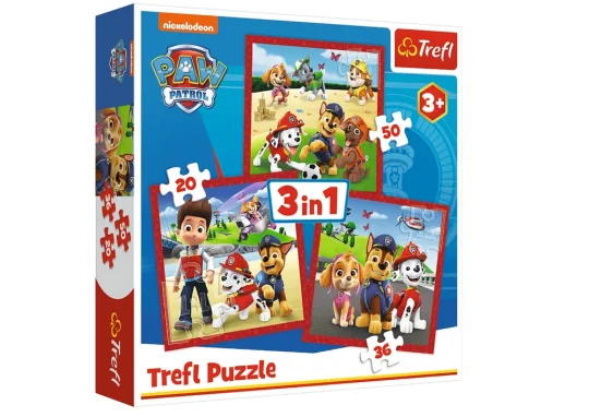 Slagalica 3 U 1 Sretni Psi Paw Patrol Trefl 34867 1