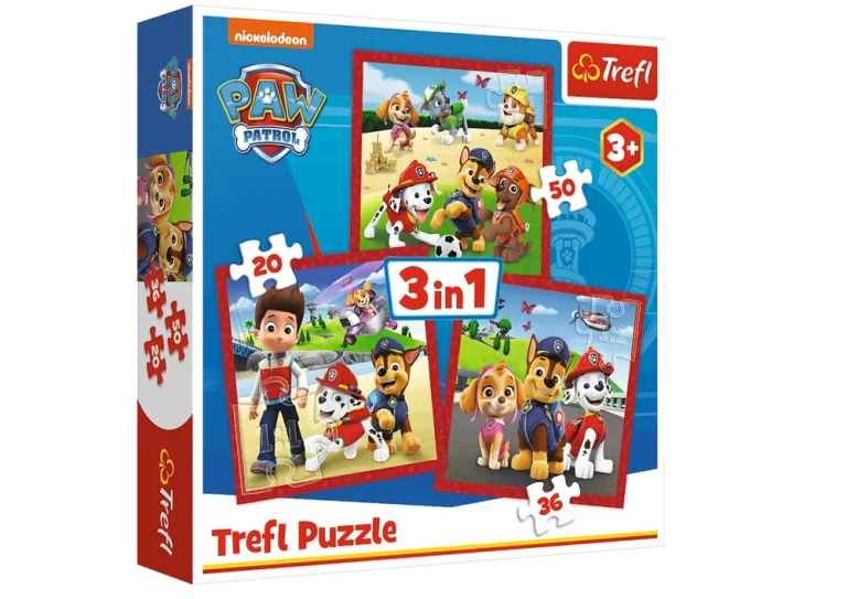 Slagalica 3 U 1 Sretni Psi Paw Patrol Trefl 34867 1