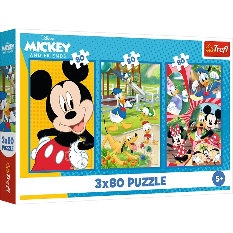 Slagalica 3x80 Mickey Mouse Tim Trefl 34887 1