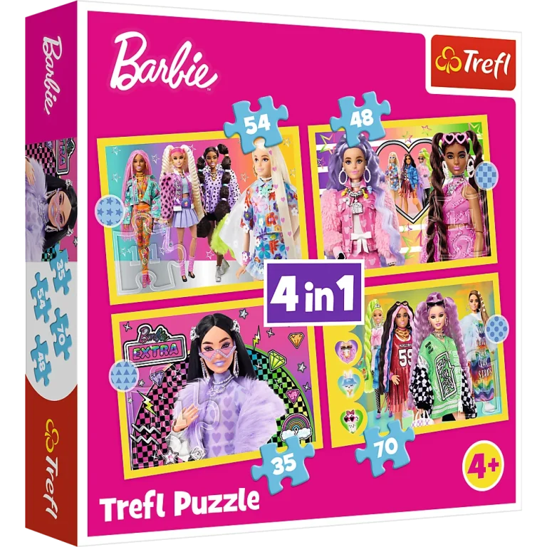 Slagalica 4 U 1 Sretni Svijet Barbie, Trefl 34626 1