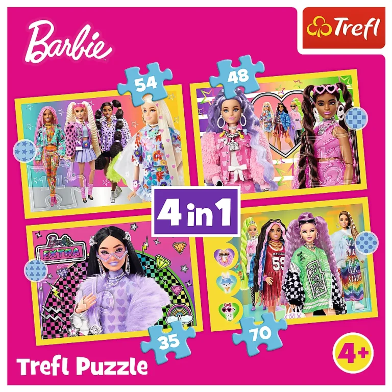 Slagalica 4 U 1 Sretni Svijet Barbie, Trefl 34626 6