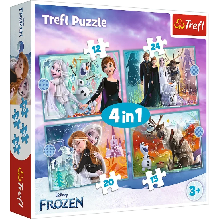 Slagalica 4u1 (12, 15, 20, 24) Nevjerojatni Svijet Frozena Trefl 34381 1