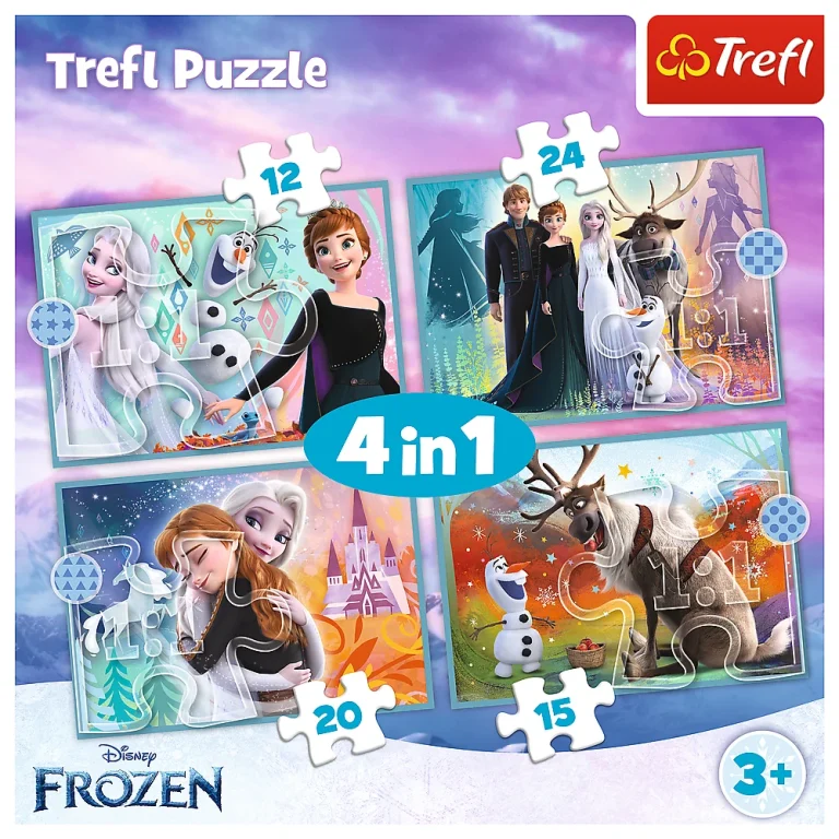 Slagalica 4u1 (12, 15, 20, 24) Nevjerojatni Svijet Frozena Trefl 34381 6