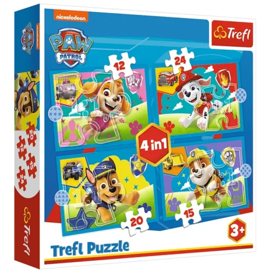 Slagalica 4u1 Paw Patrol Trčeći štenci Trefl 34628 1
