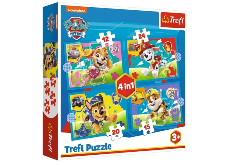 Slagalica 4u1 Paw Patrol Trčeći štenci Trefl 34628 1