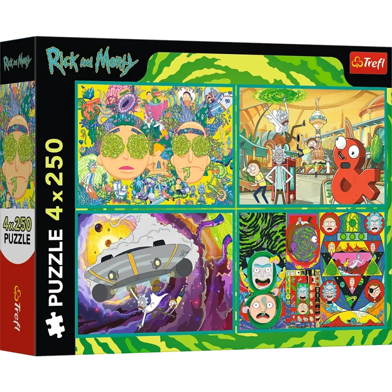 Slagalica 4x250 Ludi Svijet Ricka I Mortyja Warner Rick And Morty Trefl 13338 1