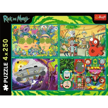 Slagalica 4x250 Ludi Svijet Ricka I Mortyja Warner Rick And Morty Trefl 13338 6
