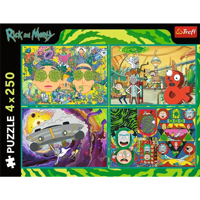 Slagalica 4x250 Ludi Svijet Ricka I Mortyja Warner Rick And Morty Trefl 13338 6