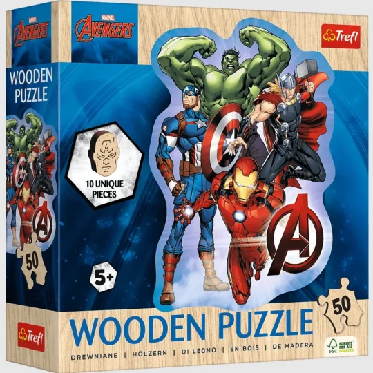 Slagalica 50 Drvena Konturna Prigode Avengers, Trefl 20256 1