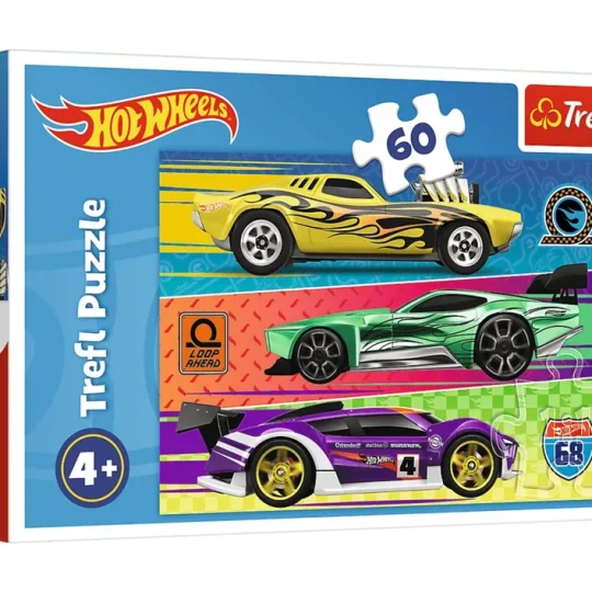 Slagalica Hot Wheels 60 Dijelova Utrka Trefl 17389 1