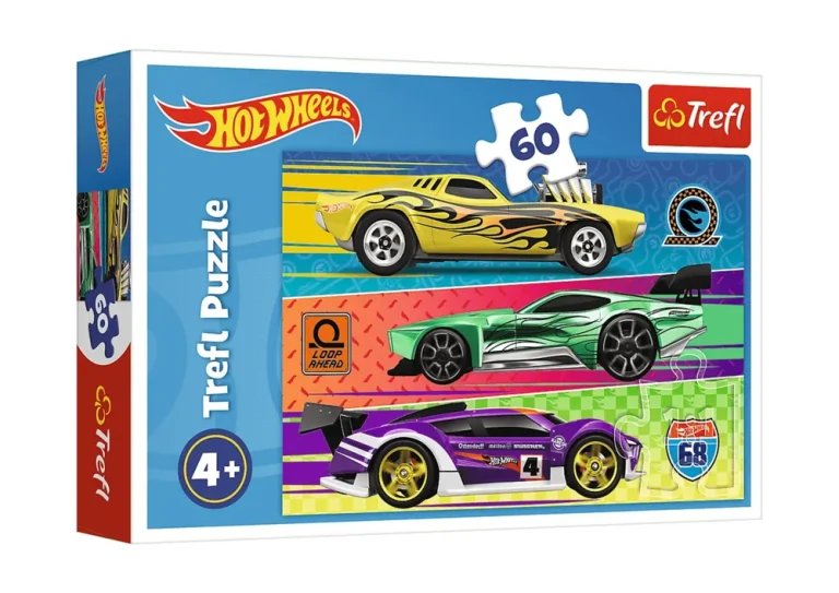 Slagalica Hot Wheels 60 Dijelova Utrka Trefl 17389 1