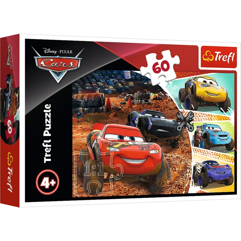 Slagalica Trefl Munja Mcqueen Disney Auti 3, 60 Dijelova 1