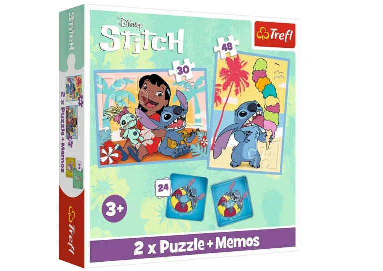Slagalica + Zapisi 2u1 Lilo I Stitch, Sretan Dan Trefl 93585 1
