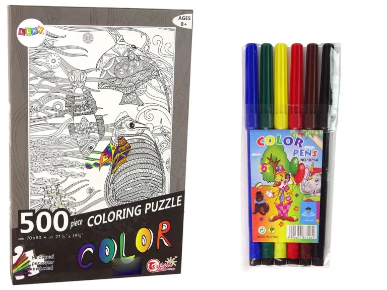 Slagalice Za Bojanje Od 500 Dijelova Ribe Ocean 1