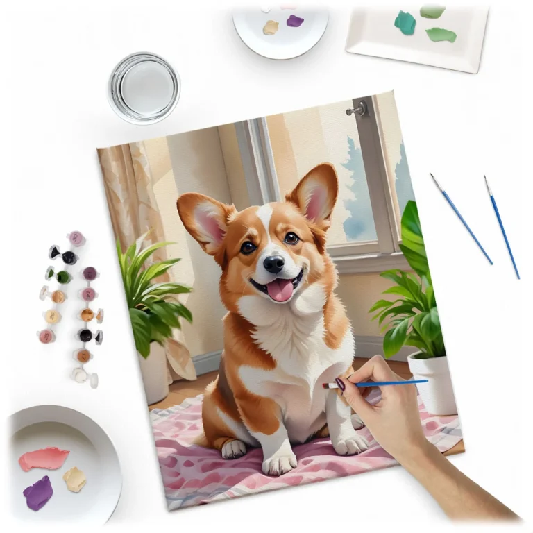 Slika Po Brojevima 40 × 50 Cm Massido Corgi 2
