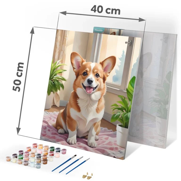 Slika Po Brojevima 40 × 50 Cm Massido Corgi 4