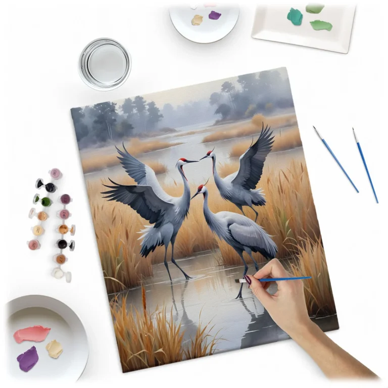 Slika Po Brojevima 40 × 50 Cm Massido Ždralovi 2