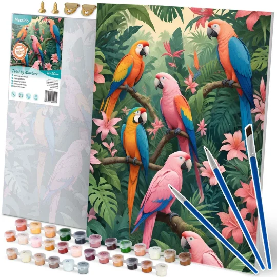 Slika Po Brojevima Massido 40 × 50 Cm Papige 1