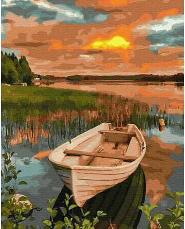 Slikanje Po Brojevima Brod U Zalasku Sunca 40×50 1