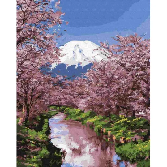 Slikanje Po Brojevima Cvjetajuća Sakura 40×50 1