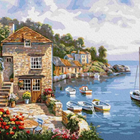 Slikanje Po Brojevima Jezero Como 40 × 50 Cm 1