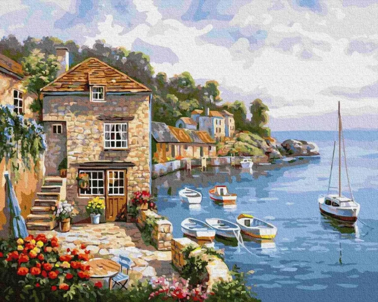 Slikanje Po Brojevima Jezero Como 40 × 50 Cm 1