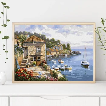 Slikanje Po Brojevima Jezero Como 40 × 50 Cm 3
